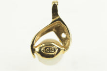 Load image into Gallery viewer, 14K Pearl Classic Small Curvy Simple Pendant Yellow Gold