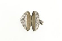Load image into Gallery viewer, Sterling Silver Victorian Repousse Puffy Heart Locket Charm/Pendant
