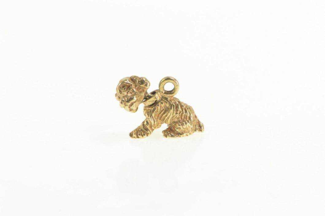 14K 3D Cocker Spaniel Dog Breed Puppy Animal Charm/Pendant Yellow Gold