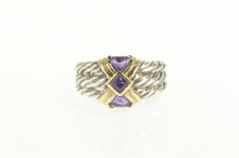 Load image into Gallery viewer, Sterling Silver Bill Blass 14k Gold Amethyst Two Tone Ring