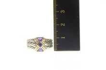 Load image into Gallery viewer, Sterling Silver Bill Blass 14k Gold Amethyst Two Tone Ring