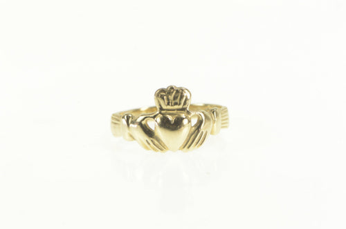 10K Claddagh Traditional Irish Celtic Loyalty Ring Yellow Gold