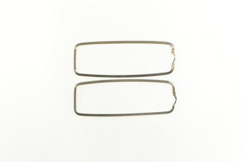 Sterling Silver 76.2mm Squared Oval Statement Hoop Earrings