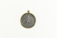 Load image into Gallery viewer, 18K Ancient Roman Coin Inset Statement Pendant Yellow Gold