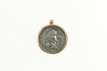 Load image into Gallery viewer, 18K Ancient Roman Coin Inset Statement Pendant Yellow Gold