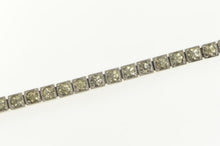 Load image into Gallery viewer, Sterling Silver 1940&#39;s Classic Rhinestone Squared Tennis Necklace 14&quot;