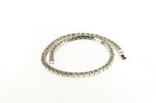 Load image into Gallery viewer, Sterling Silver 1940&#39;s Classic Rhinestone Squared Tennis Necklace 14&quot;