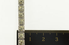 Load image into Gallery viewer, Sterling Silver 1940&#39;s Classic Rhinestone Squared Tennis Necklace 14&quot;