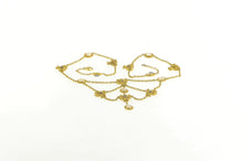 Load image into Gallery viewer, 14K Moonstone Sapphire Angel Wing Lavalier Necklace 16&quot; Yellow Gold