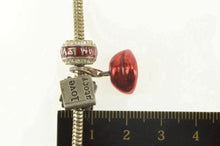 Load image into Gallery viewer, Sterling Silver Romantic Love Story Kiss Enamel Charm Bracelet 7&quot;