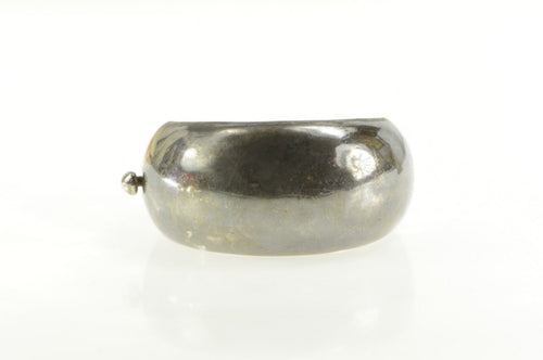 Sterling Silver Graduated Domed Wide Round Bangle Bracelet 7