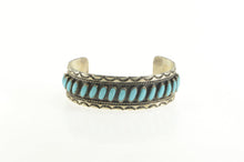 Load image into Gallery viewer, Sterling Silver Turquoise Native American Ornate Cuff Bracelet 6.5&quot;