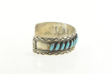 Load image into Gallery viewer, Sterling Silver Turquoise Native American Ornate Cuff Bracelet 6.5&quot;