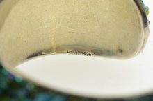 Load image into Gallery viewer, Sterling Silver Blue Beaded Art Glass Fringe Statement Cuff Bracelet 6.75&quot;