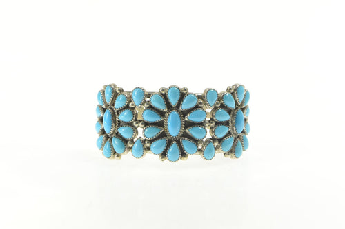 Sterling Silver Thomas Yazzie Turquoise Native American Bracelet 6.75