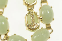 Load image into Gallery viewer, 14K Oval Jadeite Cabochon Statement Bracelet 7&quot; Yellow Gold