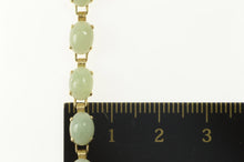 Load image into Gallery viewer, 14K Oval Jadeite Cabochon Statement Bracelet 7&quot; Yellow Gold