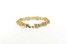 Load image into Gallery viewer, Sterling Silver Elaborate Filigree Amethyst Topaz Citrine Bracelet 7.5&quot;