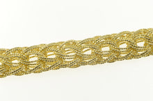 Load image into Gallery viewer, Sterling Silver Woven Textured Elaborate Chain Retro Charm Bracelet 7.5&quot;