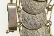 Load image into Gallery viewer, Sterling Silver 1910&#39;s Peruvian Coin Artisanal Statement Bracelet 7.25&quot;