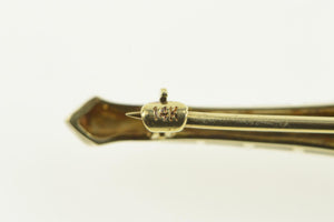 14K Diamond Two Tone Art Deco Ornate Bar Pin/Brooch Yellow Gold