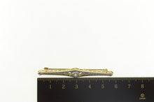 Load image into Gallery viewer, 14K Diamond Two Tone Art Deco Ornate Bar Pin/Brooch Yellow Gold