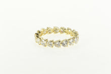 Load image into Gallery viewer, 14K Heart CZ Eternity Anniversary Stackable Band Ring Yellow Gold