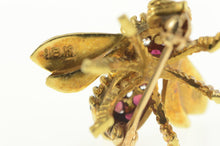 Load image into Gallery viewer, 18K Retro Ruby Diamond Honey Bee Fly Bug Pin/Brooch Yellow Gold