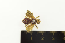 Load image into Gallery viewer, 18K Retro Ruby Diamond Honey Bee Fly Bug Pin/Brooch Yellow Gold