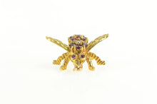 Load image into Gallery viewer, 18K Retro Ruby Diamond Honey Bee Fly Bug Pin/Brooch Yellow Gold