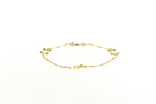 Load image into Gallery viewer, 18K Sapphire Ruby Inset Figaro Chain Link Bracelet 7&quot; Yellow Gold