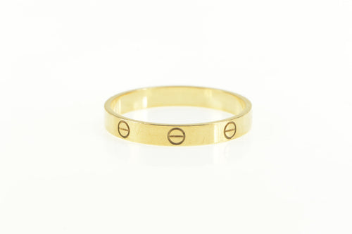 18K Cartier Love Designer Mens Band Ring Yellow Gold