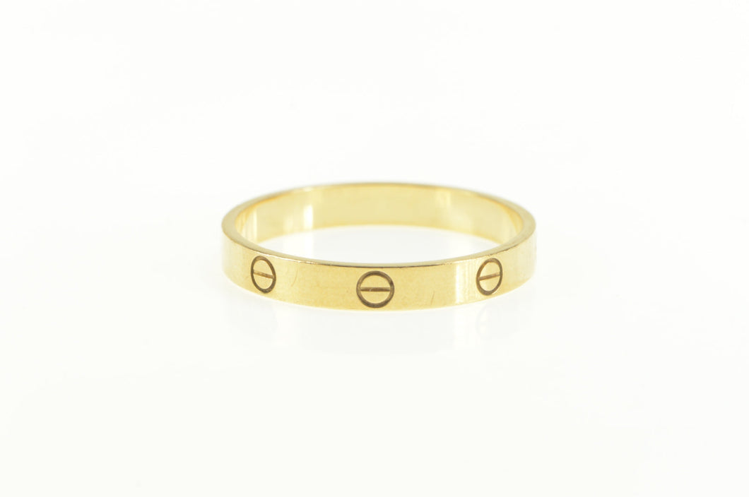 18K Cartier Love Designer Mens Band Ring Yellow Gold