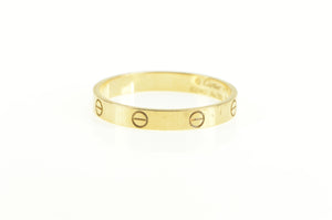 18K Cartier Love Designer Mens Band Ring Yellow Gold
