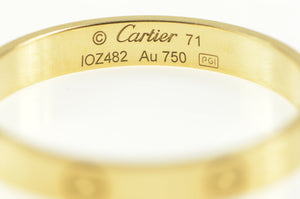 18K Cartier Love Designer Mens Band Ring Yellow Gold