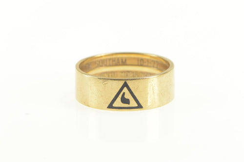 10K Masonic Enamel Yod Symbol Retro Free Mason Ring Yellow Gold