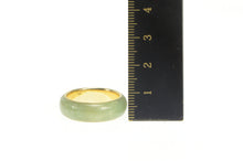Load image into Gallery viewer, 14K 7.3mm Carved Rounded Jade Band Statement Ring Yellow Gold