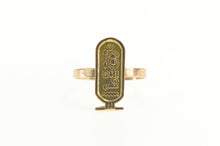 Load image into Gallery viewer, 14K Ancient Egyptian Hieroglyphic Cartouche Ring Yellow Gold