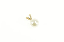 Load image into Gallery viewer, 14K 7.1mm Classic Simple Pearl Pendant Yellow Gold