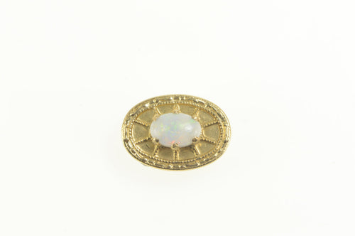 10K Natural Opal Oval Slide Bracelet Charm/Pendant Yellow Gold