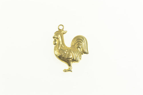 14K 3D Rooster Chicken Farm Animal Charm/Pendant Yellow Gold
