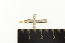 Load image into Gallery viewer, 14K Channel Inset Cross Christian Faith Symbol Pendant Yellow Gold