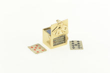 Load image into Gallery viewer, 14K Articulated Mini Deck Of Cards Tiny Poker Box Charm/Pendant Yellow Gold