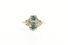 Load image into Gallery viewer, 10K Art Deco Syn. Aquamarine Diamond Statement Ring Yellow Gold