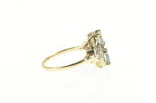 Load image into Gallery viewer, 10K Art Deco Syn. Aquamarine Diamond Statement Ring Yellow Gold