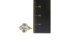 Load image into Gallery viewer, 10K Art Deco Syn. Aquamarine Diamond Statement Ring Yellow Gold
