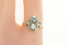 Load image into Gallery viewer, 10K Art Deco Syn. Aquamarine Diamond Statement Ring Yellow Gold