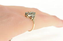 Load image into Gallery viewer, 10K Art Deco Syn. Aquamarine Diamond Statement Ring Yellow Gold