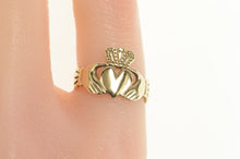 Load image into Gallery viewer, 9K Irish Claddagh Traditional Celtic Loyalty Ring Yellow Gold