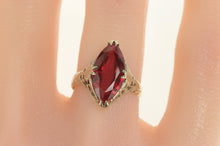 Load image into Gallery viewer, 14K Art Deco Marquise Syn. Ruby Filigree Statement Ring White Gold